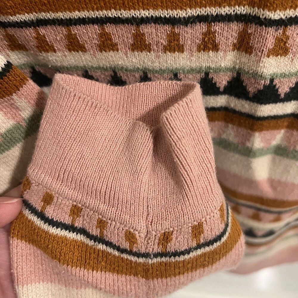 Misha & Puff Puffsleeve Turtleneck Rosette Blanket Pattern Pima Cotton Kids 4Y - Picture 7 of 8